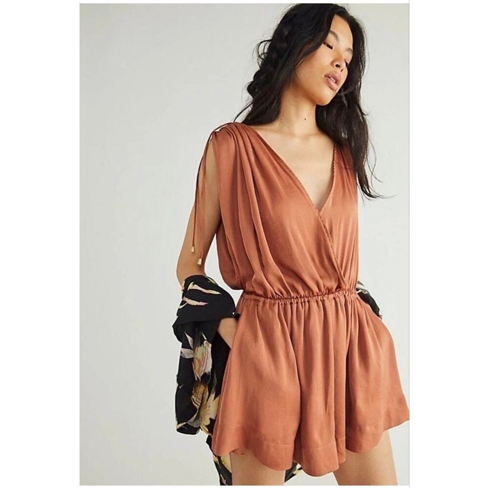 Free People Bea Romper Peach Bark size XS - NWT